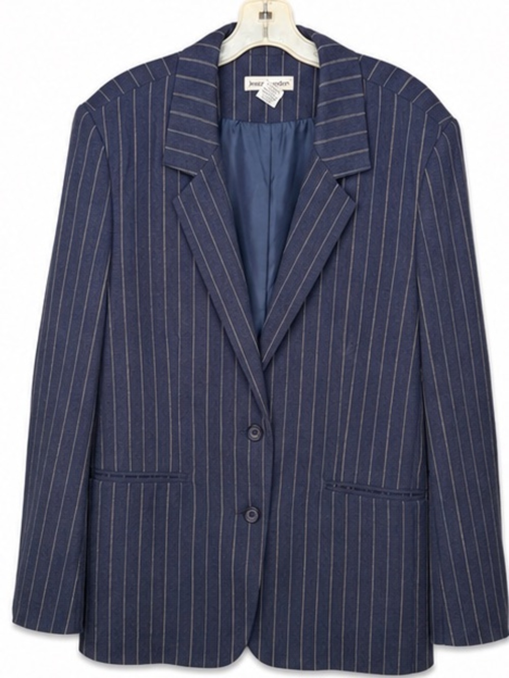 Jessica London Linen Blend Navy Blazer